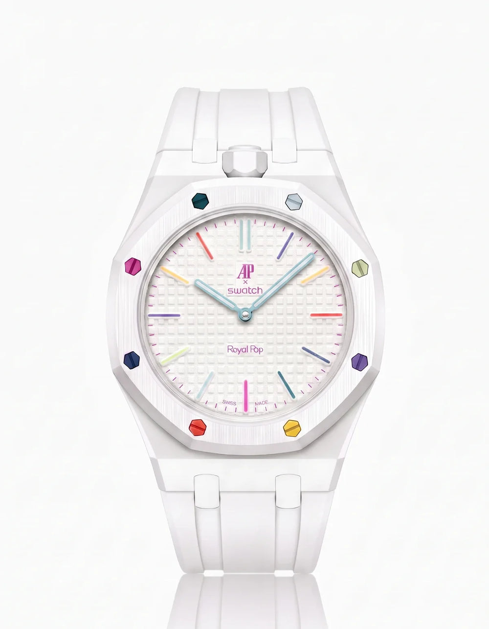 AP Swatch Royal Pop HUIT BLANC bioceramic pocket watch SSX03W100N