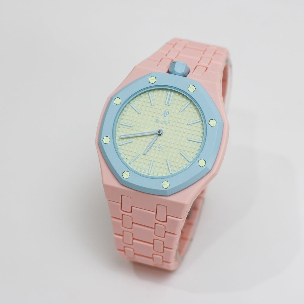 Swatch x Audemars Piguet Royal Pop BLAUE ACHT Uhr mit Bioceramic Armband & Gehäuse SSX03L101N – Neu Ungetragen