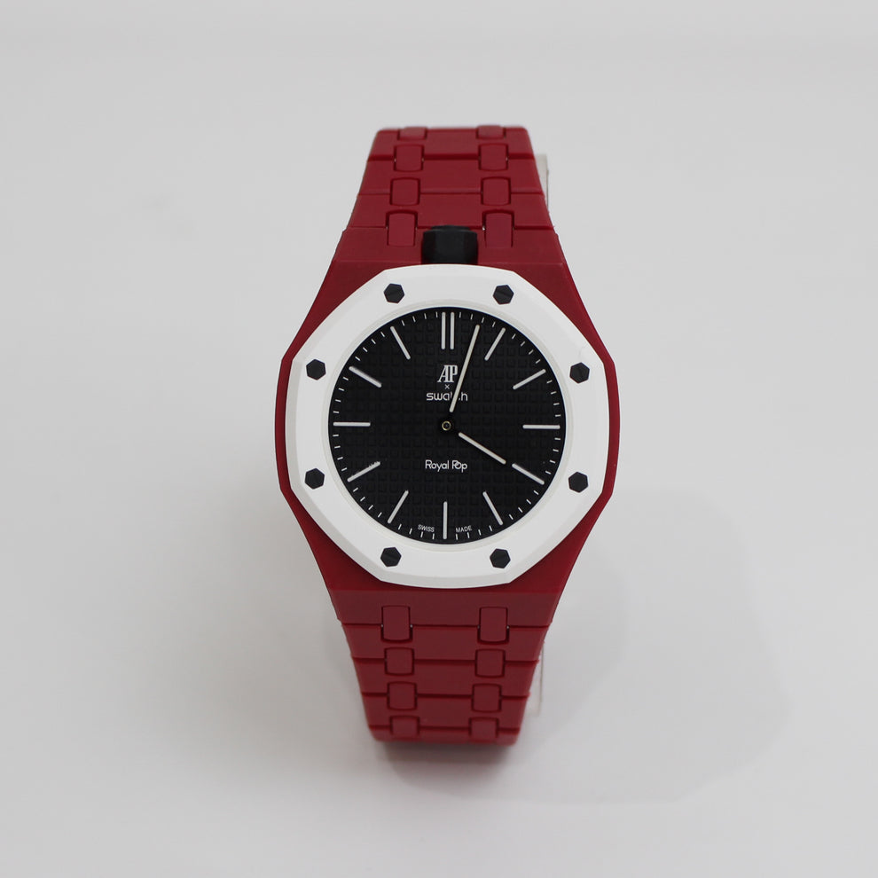 Swatch x Audemars Piguet Royal Pop OCHO NEGRO Uhr mit Bioceramic-Armband & Gehäuse SSX03W101N – Neu Ungetragen