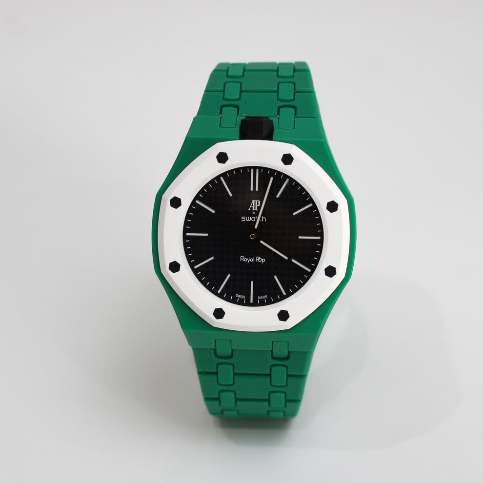 Swatch x Audemars Piguet Royal Pop OCHO NEGRO Uhr mit Bioceramic-Armband & Gehäuse SSX03W101N – Neu Ungetragen