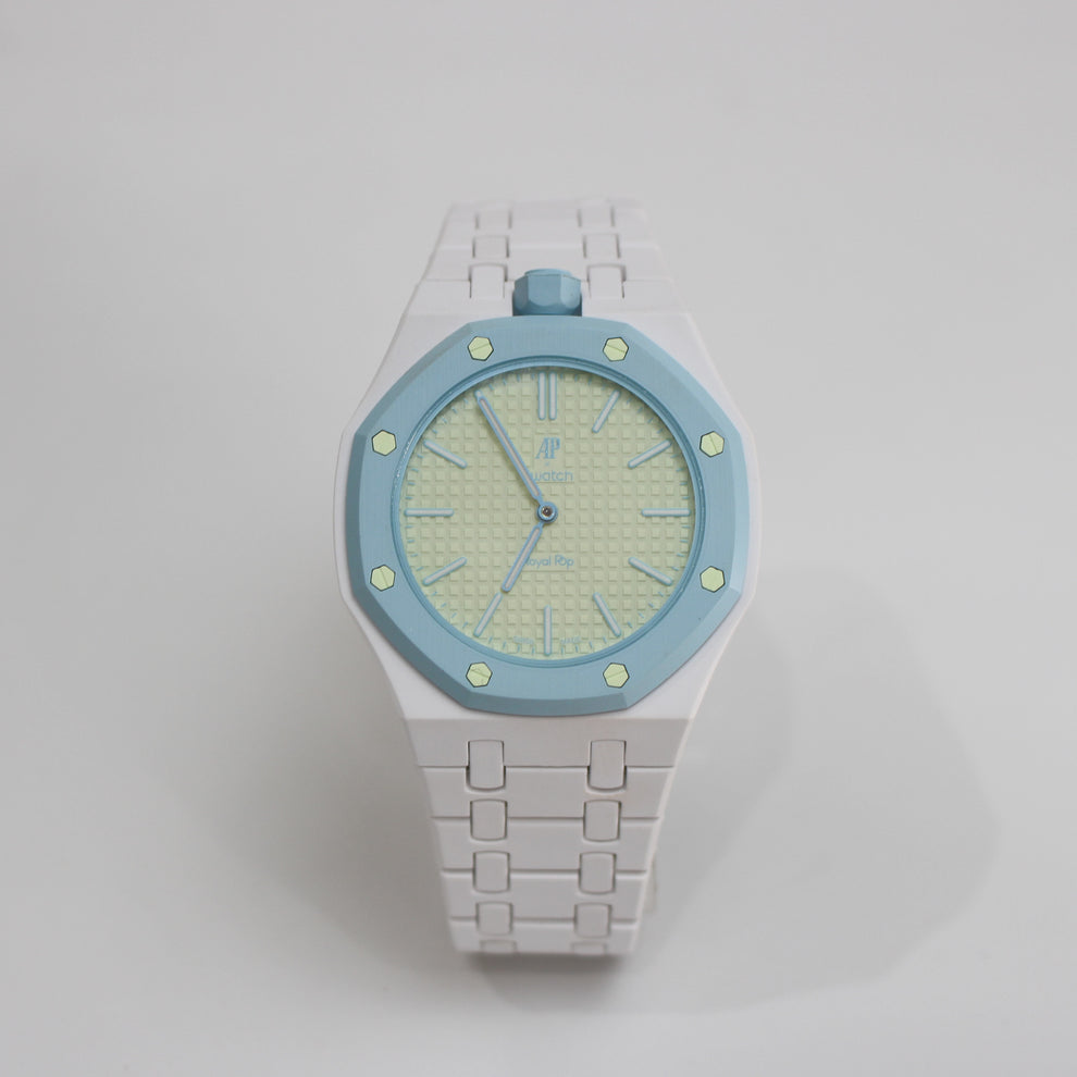 Swatch x Audemars Piguet Royal Pop BLAUE ACHT Uhr mit Bioceramic Armband & Gehäuse SSX03L101N – Neu Ungetragen