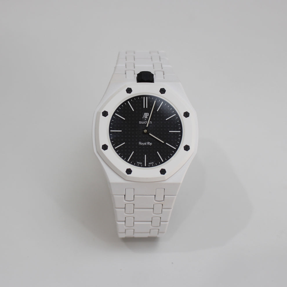Swatch x Audemars Piguet Royal Pop OCHO NEGRO Uhr mit Bioceramic-Armband & Gehäuse SSX03W101N – Neu Ungetragen