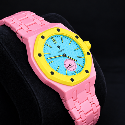 Swatch x Audemars Piguet Royal Pop OTG ROZ SSX03J100N with compatible Bioceramic bracelet and case, product view 04