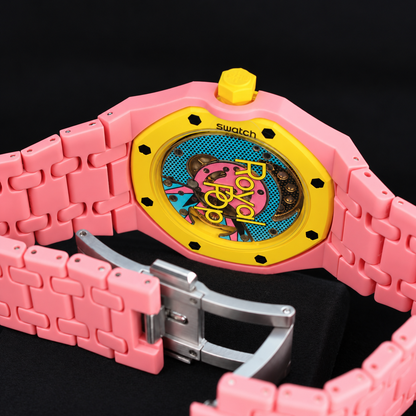 Swatch x Audemars Piguet Royal Pop OTG ROZ SSX03J100N with compatible Bioceramic bracelet and case, product view 08