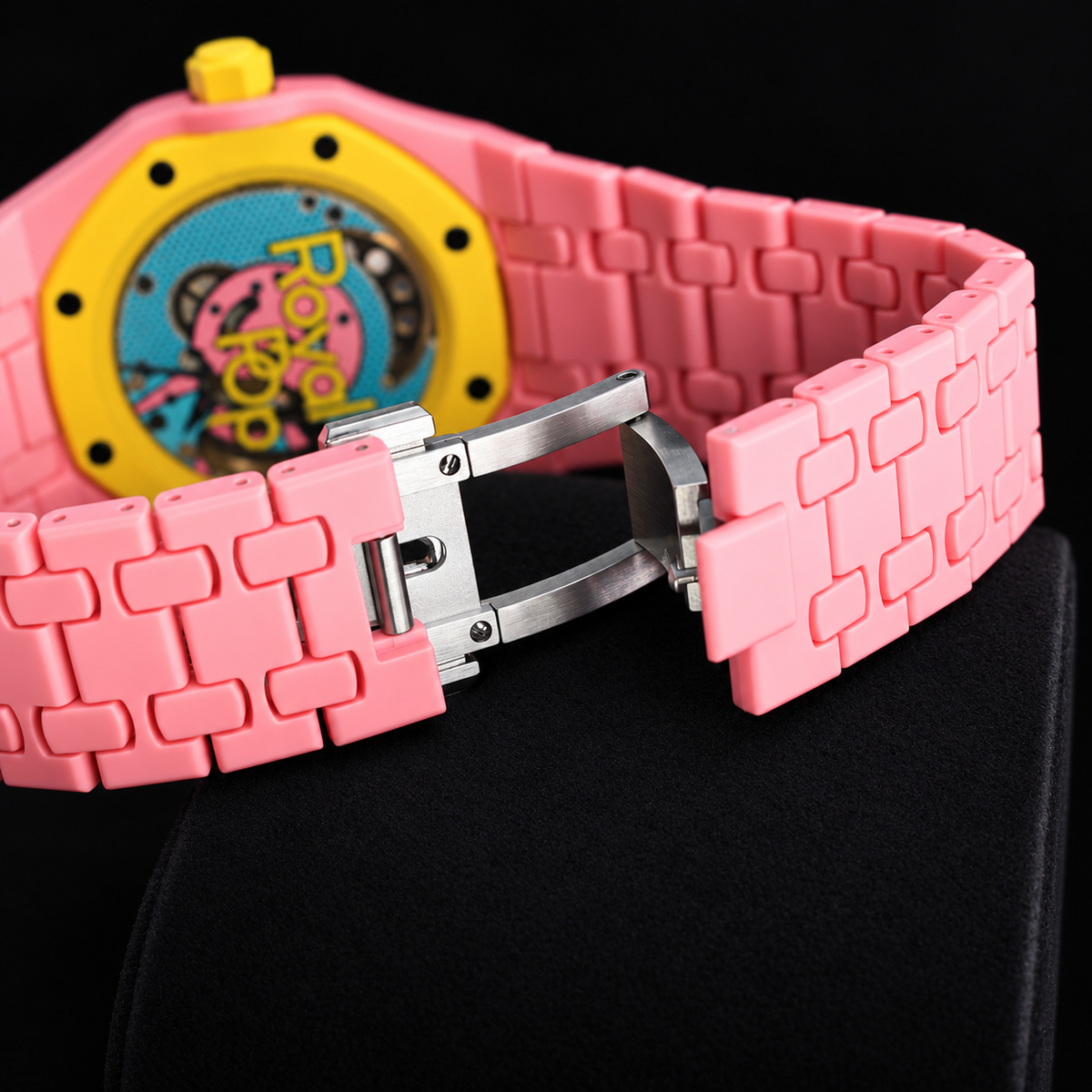 Swatch x Audemars Piguet Royal Pop OTG ROZ SSX03J100N with compatible Bioceramic bracelet and case, product view 09