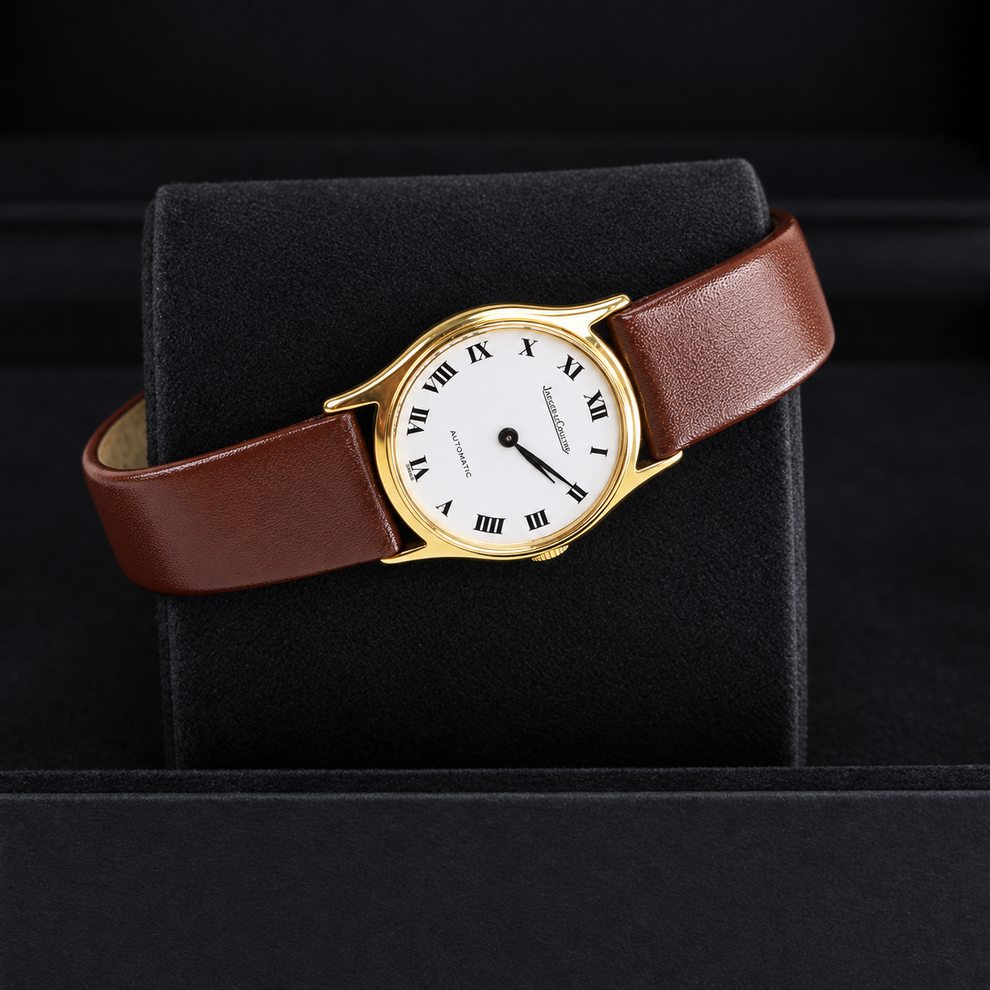 Jaeger-LeCoultre vintage 8000-21 white dial yellow gold watch