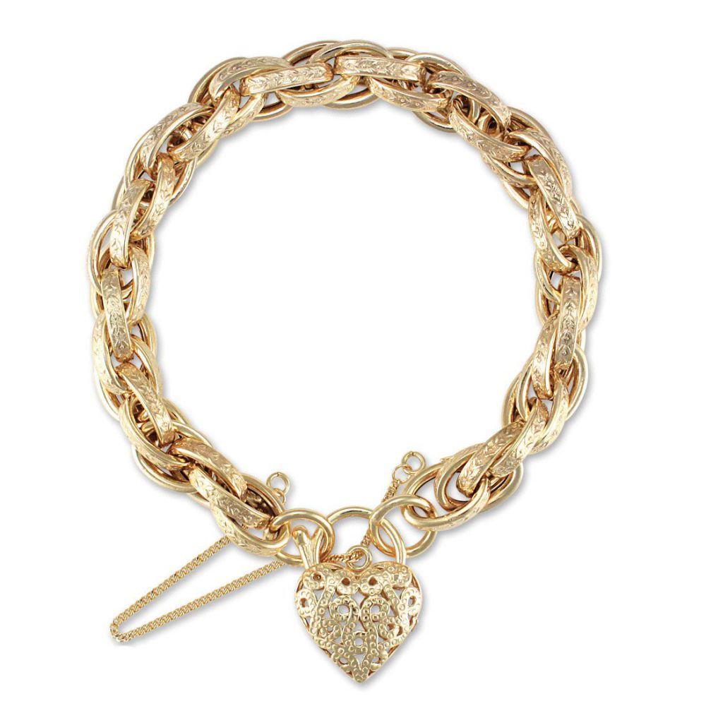 9ct Yellow Gold Filigree Padlock Bracelet – Imperial Time