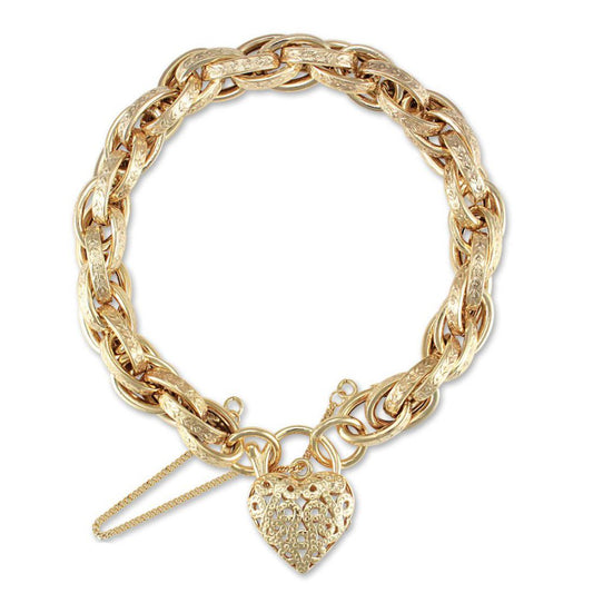 9ct Yellow Gold Filigree Padlock Bracelet – Imperial Time