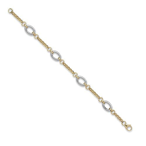 9ct Yellow and White Solid Bi Colour Oval Link Chain Chain – Imperial Time