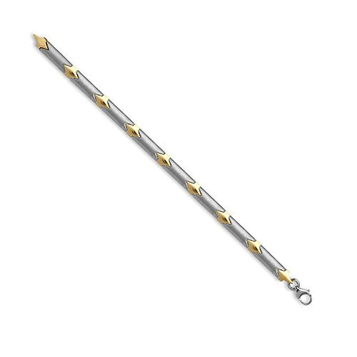 9ct White and Yellow Solid Bi Colour Bracelet – Imperial Time