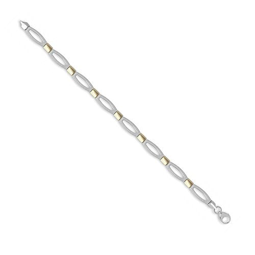 9ct White and Yellow Solid Bi Colour Bracelet – Imperial Time