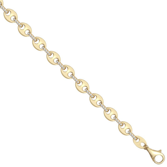 9ct Yellow Gold Cubic Zirconia Anchor Bracelet with Extender – Imperial Time