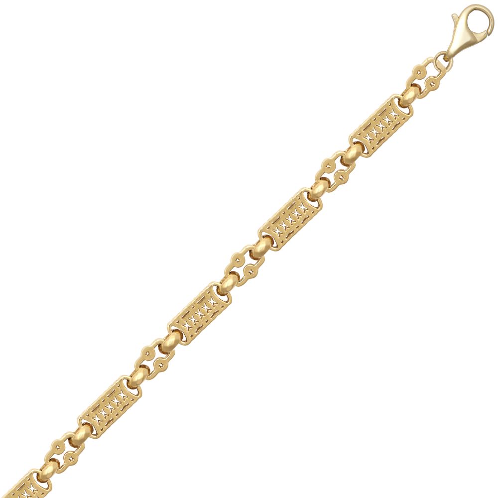 9ct Yellow Gold Micro Stars and Bars Bracelet – Imperial Time
