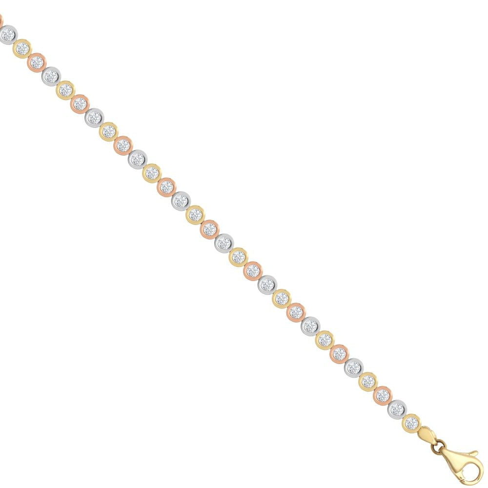 9ct 3 Colour Cubic Zirconia Tennis Bracelet – Imperial Time