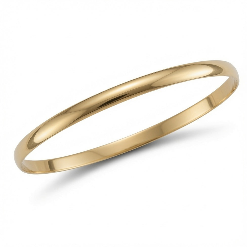 9ct Yellow Gold 3mm D-Shaped Slave Bangle – product view