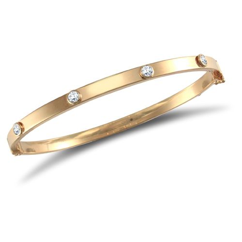 9ct Gold Cubic Zirconia Set Bangle – Imperial Time