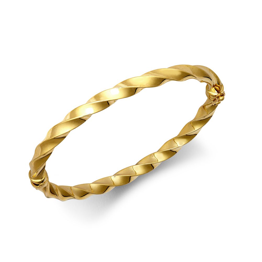 9ct Yellow Gold 5mm Polished Twist Bangle – Imperial Time