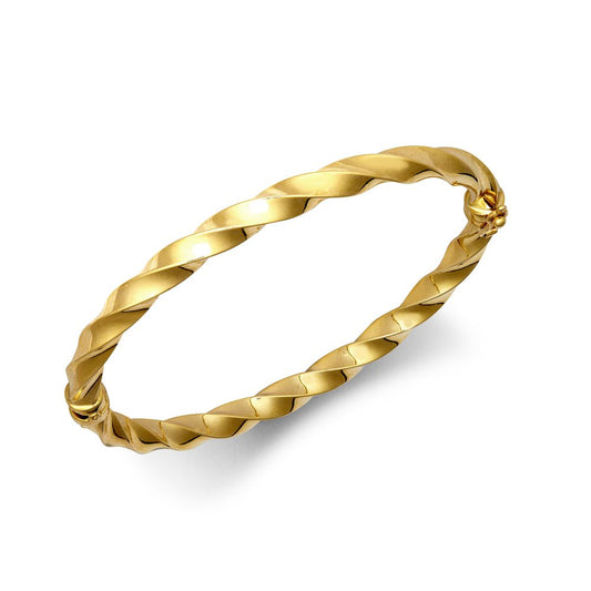 9ct Yellow Gold 5mm Polished Twist Bangle – Imperial Time