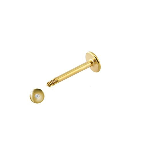 9ct Yellow 12mm Cubic Zirconia Labret (Lip) Stud – Imperial Time
