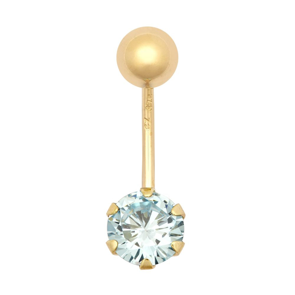 9ct Yellow Gold Cubic Zirconia Belly Bar – Imperial Time