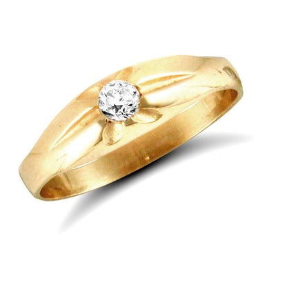 9ct Yellow Gold Baby Cubic Zirconia Ring – product view