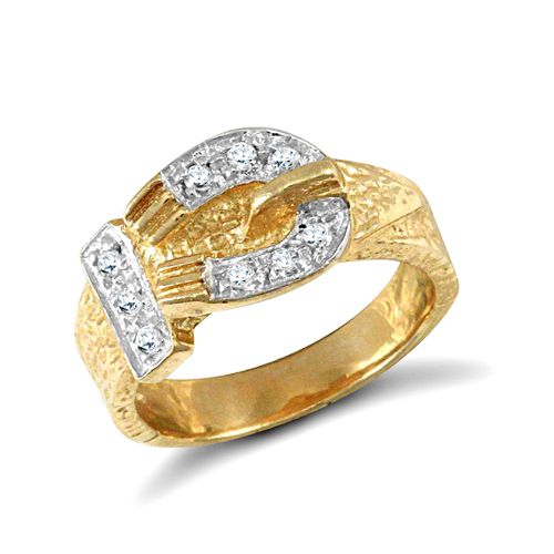 9ct Yellow Gold Cubic Zirconia Children's Buckle Ring – Imperial Time