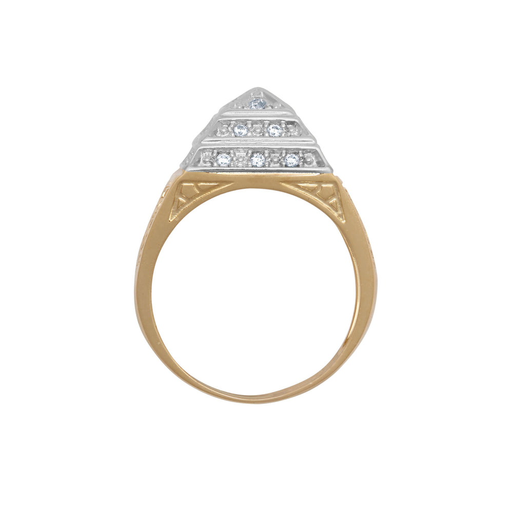 9 Karat Gelbgold Kinder Pyramidenring mit Zirkonia-Besatz