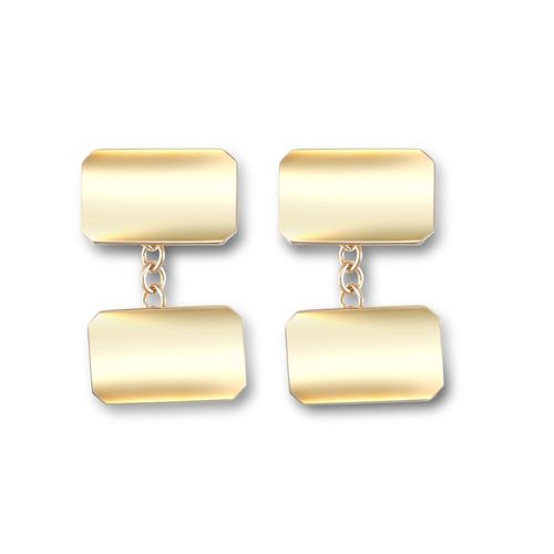 9ct Yellow Gold Cufflinks Oblong – Imperial Time