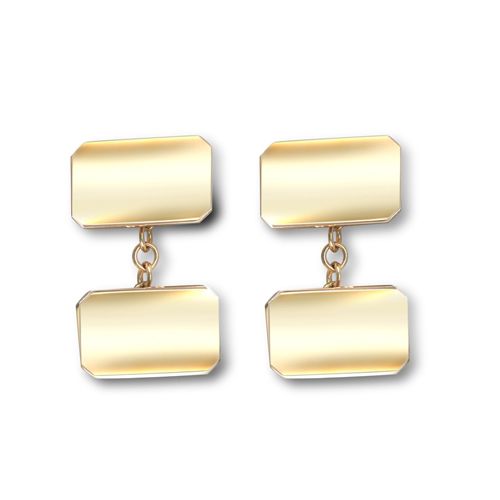 9ct Yellow Gold Cufflinks Oblong – product view