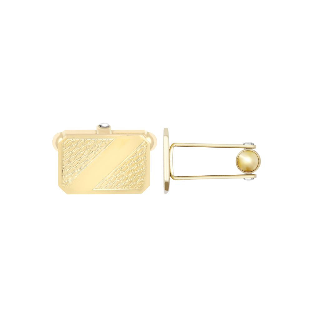 9ct Yellow GoldArt Deco Engine Turned Cufflinks Cut Corners Swivel Back – Imperial Time