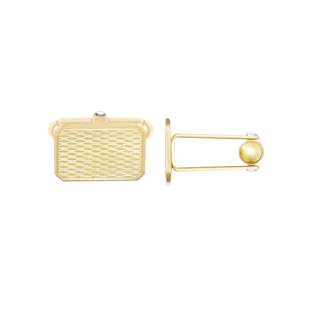 9ct Yellow GoldArt Deco Engine Turned Cufflinks Cut Corners Swivel Back – Imperial Time