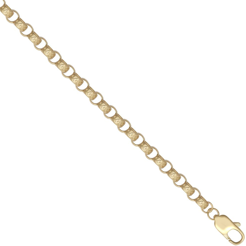 9ct Yellow Gold Cast Plain and Engraved Belcher 5.1mm Gauge – Imperial Time