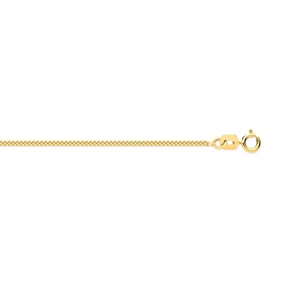 9ct Yellow Gold Diamond Cut Curb 1.15mm Chain 16-18 Inch Extender – Imperial Time