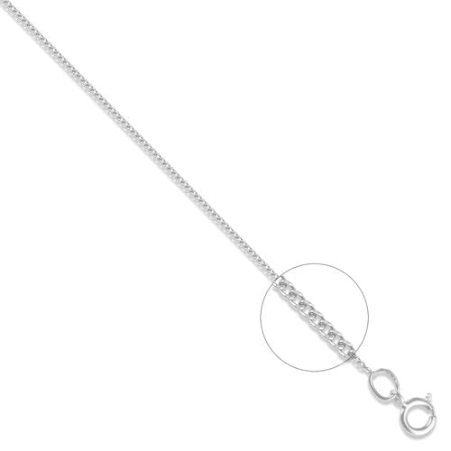 9ct White Gold 025 Gauge Diamond-Cut Curb Chain, 16in — JN JCN006L-16