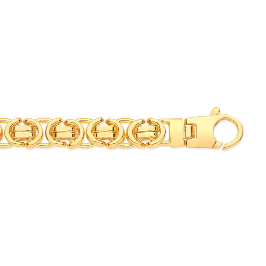 9ct Yellow Gold 6.2mm Flat Byzantine Chain – Imperial Time
