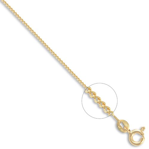 18ct Yellow Gold Curb 1mm Gauge Pendant Chain – Imperial Time
