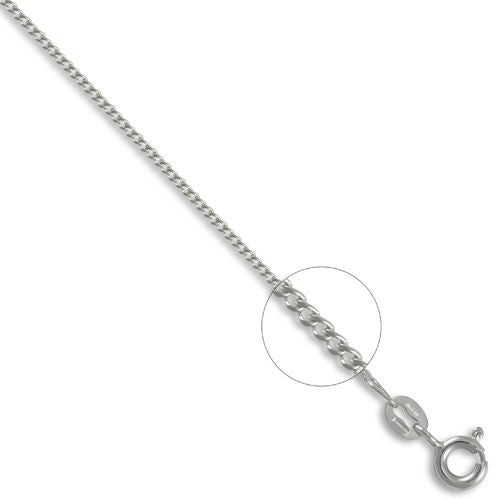 18ct White Gold Curb 1mm Gauge Pendant Chain – Imperial Time