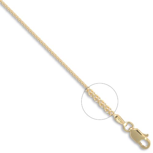 18ct Yellow Gold Spiga 1mm Gauge Pendant Chain – Imperial Time