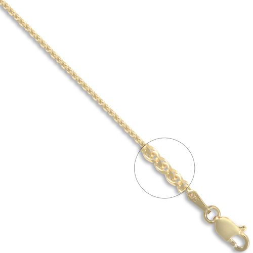 9ct Yellow Gold Diamond Cut Spiga 1.2mm Gauge Pendant Chain – Imperial Time