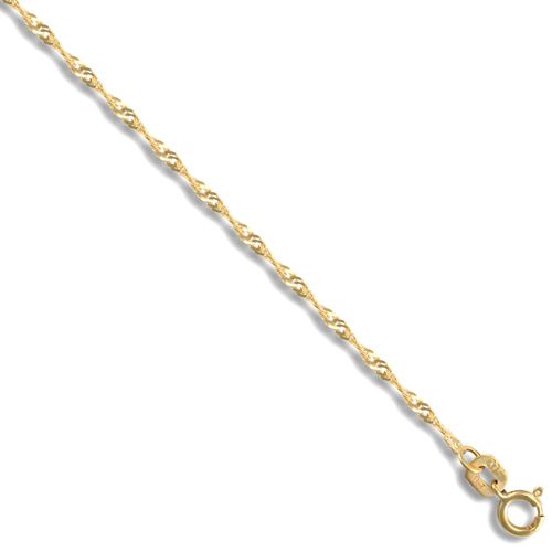 9ct Yellow Gold Sparkling Singapore 1.5mm Gauge Pendant Chain – Imperial Time