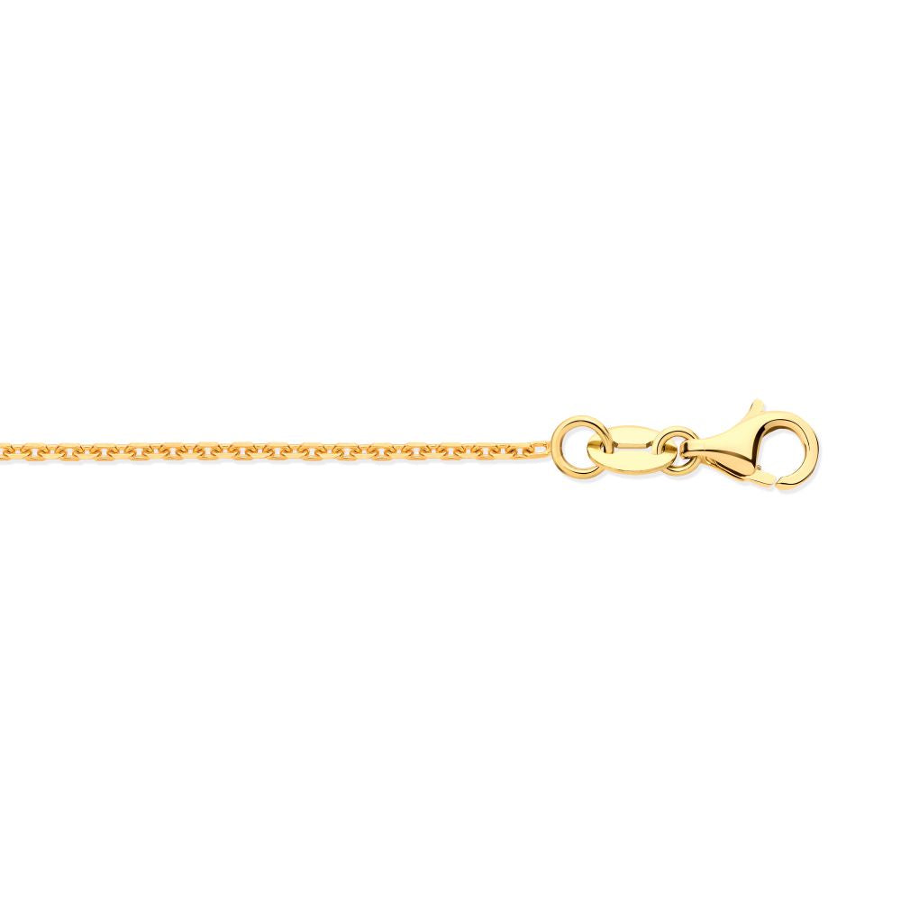 18ct Yellow Gold Diamond Cut Cable 1.2mm Chain 16-18 Inch Extender – Imperial Time