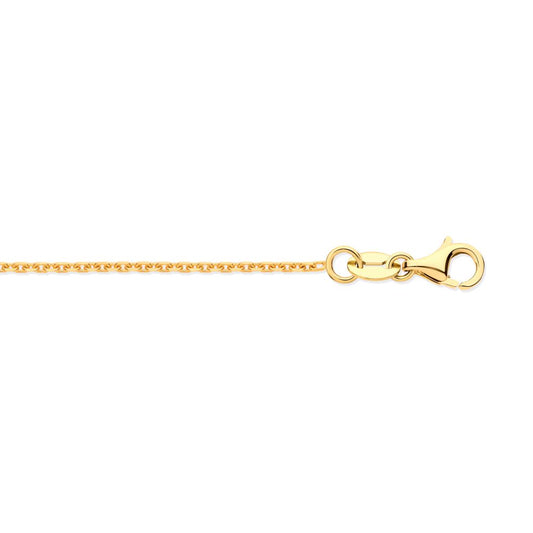 18ct Yellow Gold Diamond Cut Cable 1.2mm Chain 16-18 Inch Extender – Imperial Time