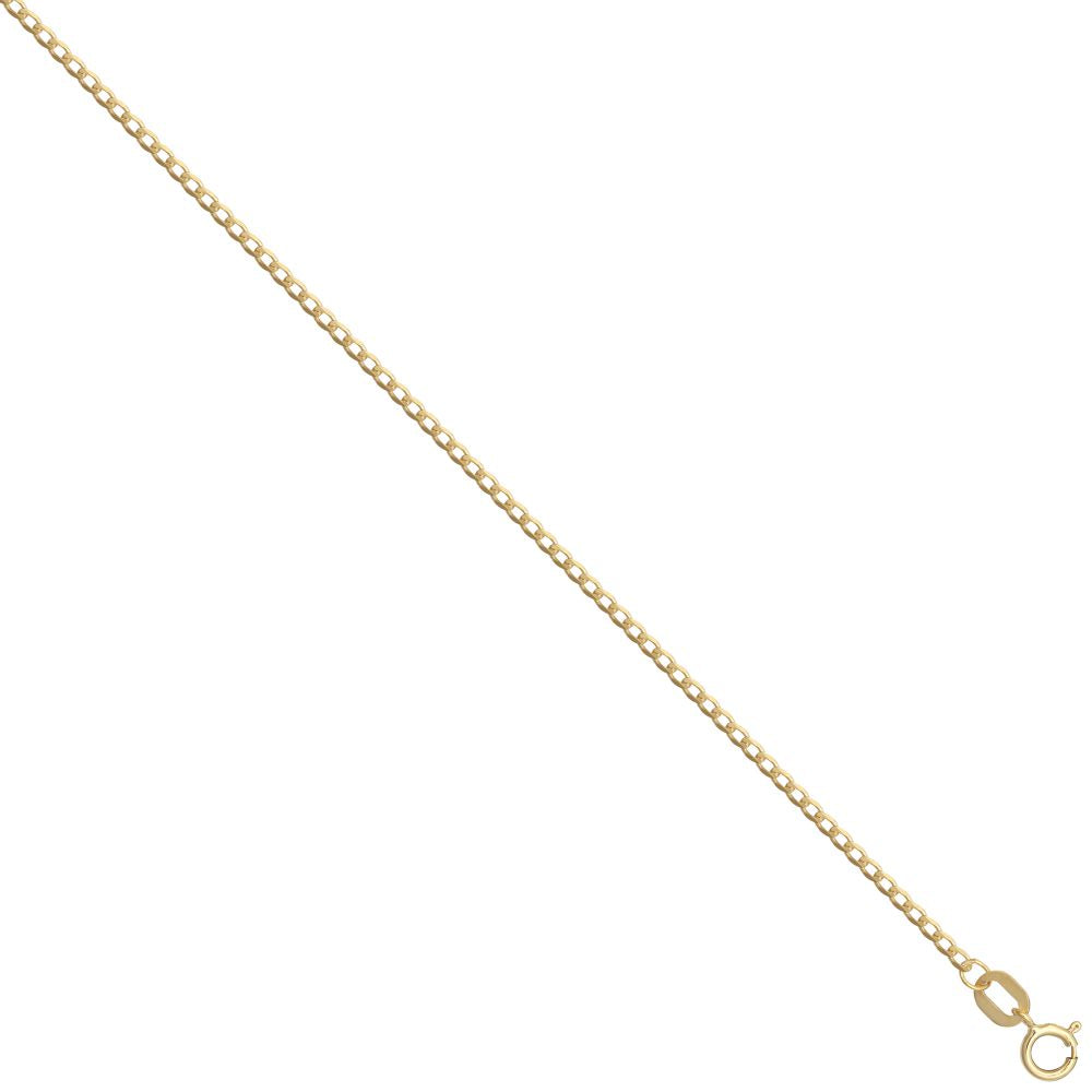 9ct Yellow Gold Flat Curb 1.5mm Gauge Pendant Chain – product view