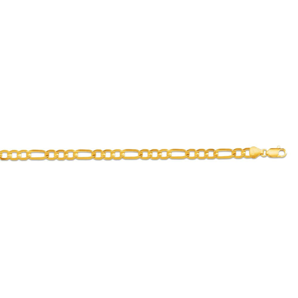 9ct Yellow Gold 3.5mm Faceted Flat Figaro Chain – Imperial Time