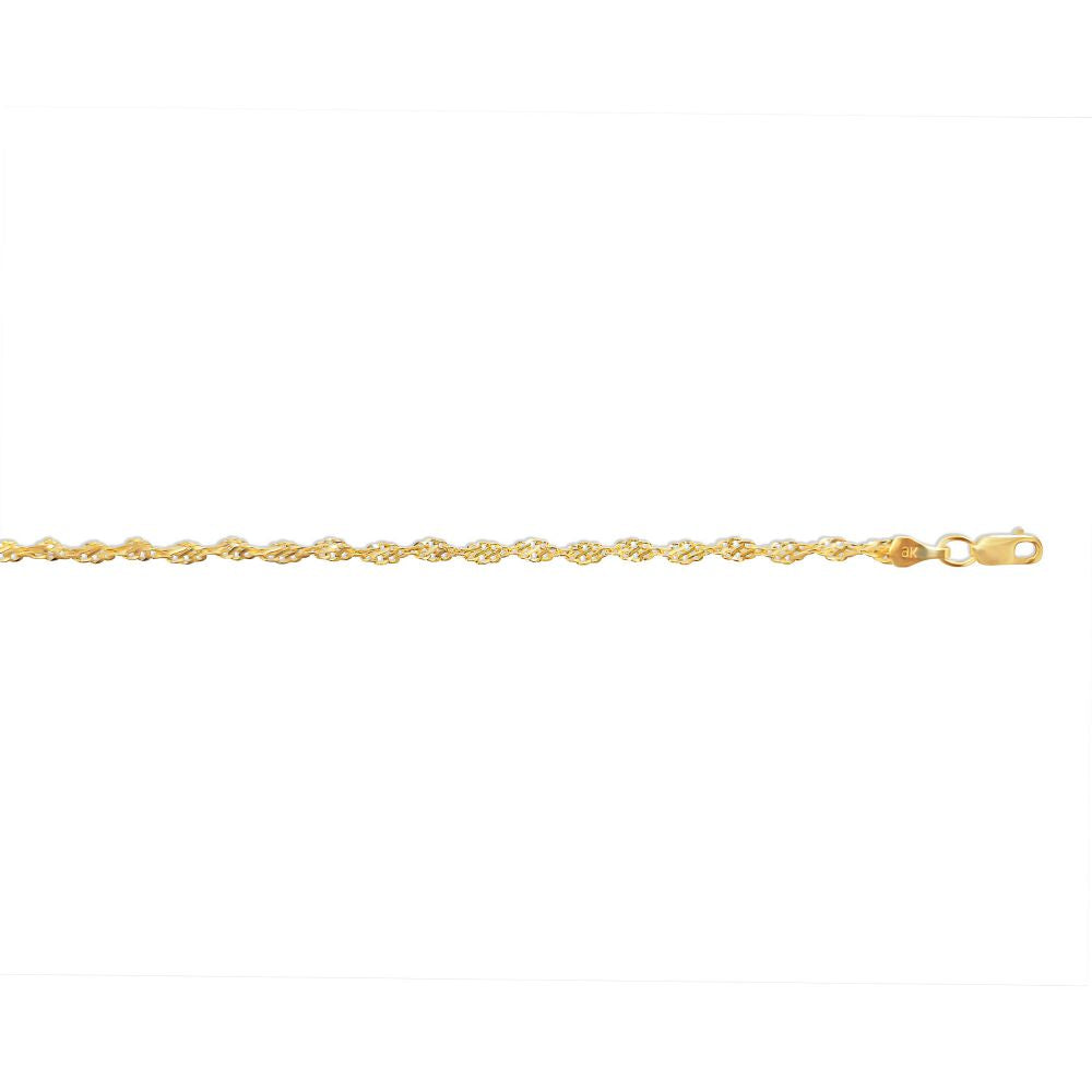 9ct Yellow Gold 2.9mm Twisted Infinity Chain – Imperial Time