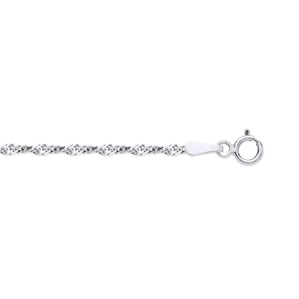 9ct White Gold 1.9mm Singapore Chain – Imperial Time