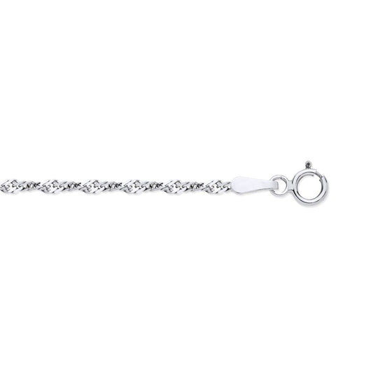 9ct White Gold 1.9mm Singapore Chain – Imperial Time