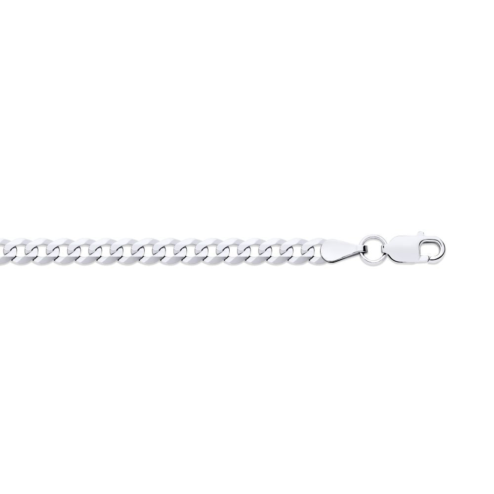 9ct White Gold 3.4mm Flat Faceted Curb Chain – Imperial Time