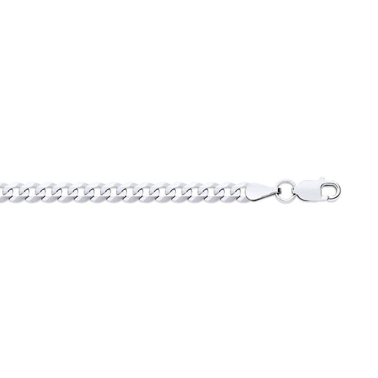9ct White Gold 3.4mm Flat Faceted Curb Chain – Imperial Time
