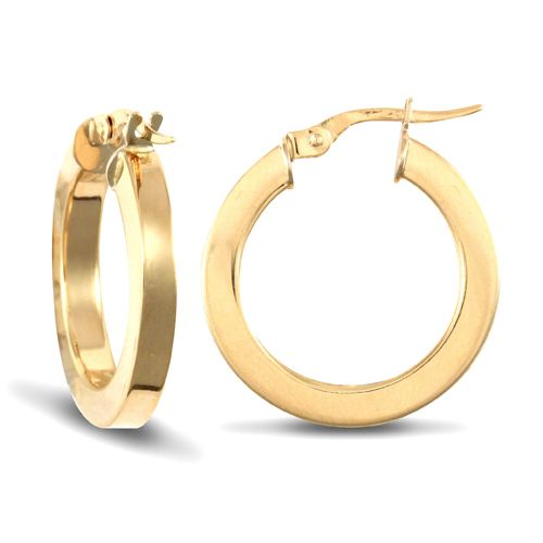 9ct Yellow Plain Square Tube Hoop Earrings – Imperial Time
